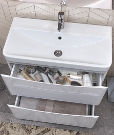 Vigo Тумба под раковину Glem 700-0-2 белая – фотография-6